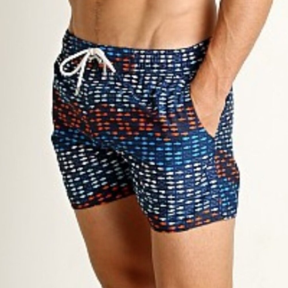 2(x)ist Ibiza Swim Short - XL / WAVY FISH PRINT-ESTATE BLUE_44320 - New in Bag